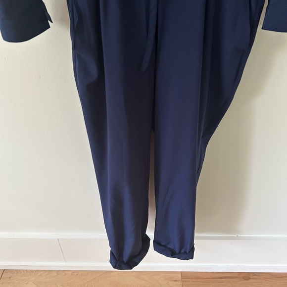 Navy Jumpsuit size medium, Silk blend - Picture 4 of 7